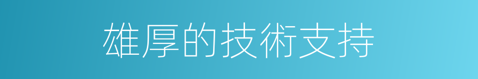 雄厚的技術支持的同義詞