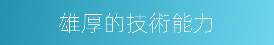 雄厚的技術能力的同義詞