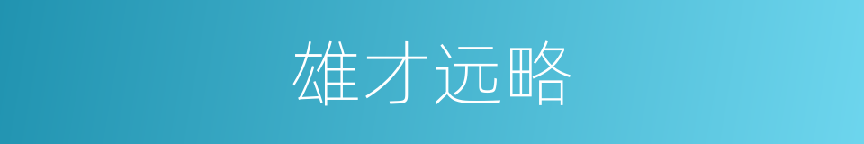 雄才远略的意思