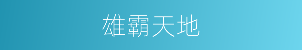 雄霸天地的同义词