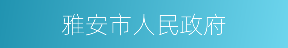 雅安市人民政府的同义词