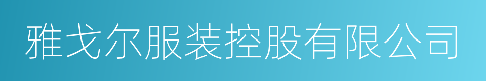 雅戈尔服装控股有限公司的同义词