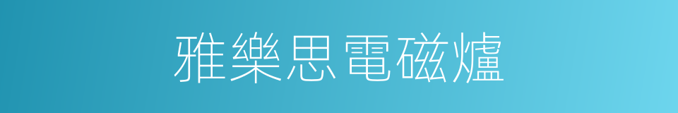 雅樂思電磁爐的同義詞