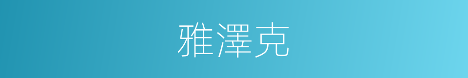 雅澤克的同義詞