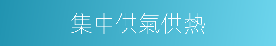 集中供氣供熱的同義詞