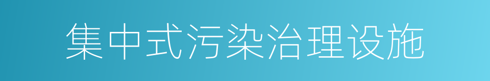 集中式污染治理设施的同义词