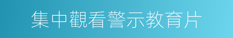 集中觀看警示教育片的同義詞