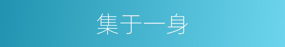 集于一身的意思