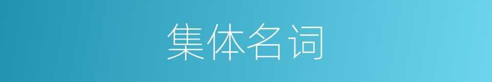 集体名词的意思