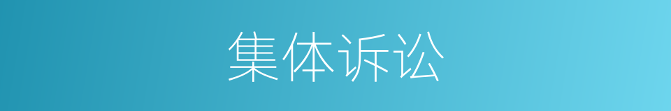 集体诉讼的意思