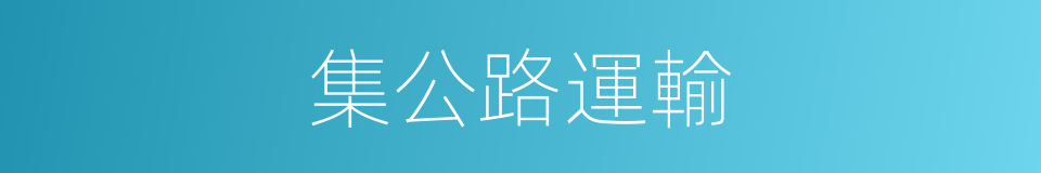 集公路運輸的同義詞