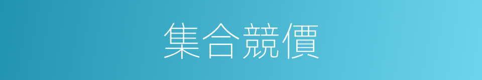 集合競價的意思