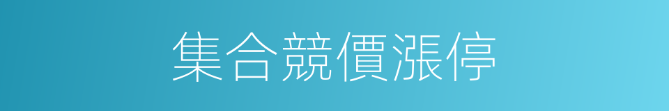 集合競價漲停的同義詞