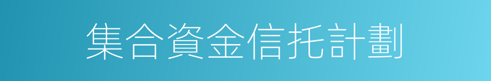 集合資金信托計劃的同義詞