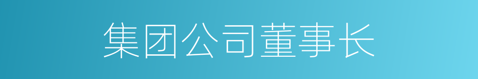 集团公司董事长的同义词