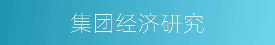 集团经济研究的同义词