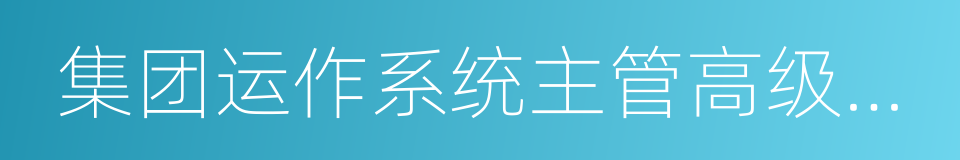 集团运作系统主管高级副总裁的同义词