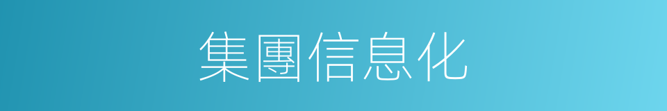 集團信息化的同義詞