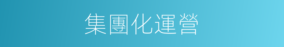 集團化運營的同義詞