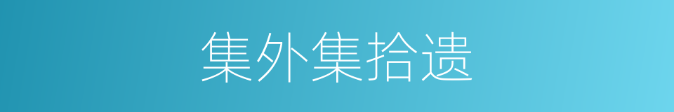 集外集拾遗的同义词