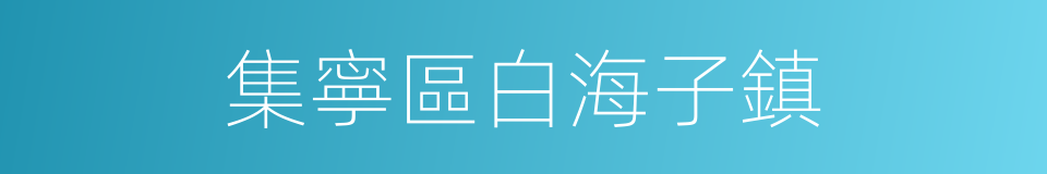 集寧區白海子鎮的同義詞