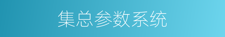 集总参数系统的同义词
