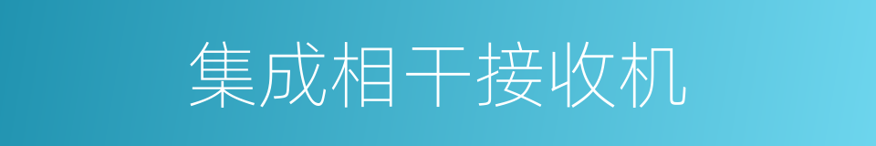 集成相干接收机的同义词