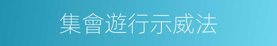 集會遊行示威法的同義詞