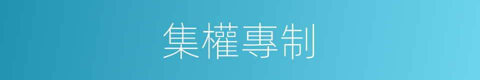 集權專制的同義詞