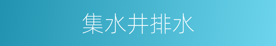 集水井排水的同义词