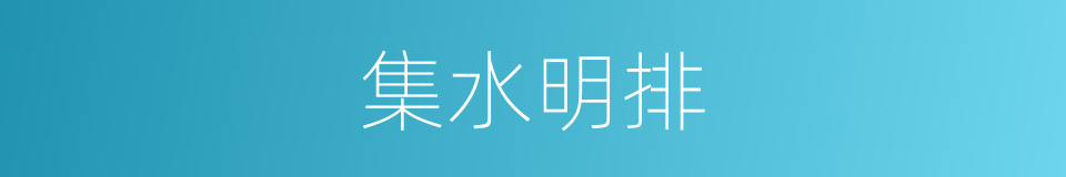 集水明排的同义词