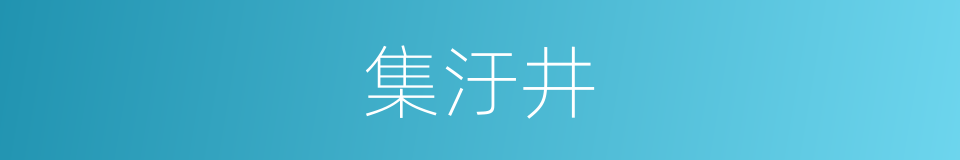 集汙井的同義詞