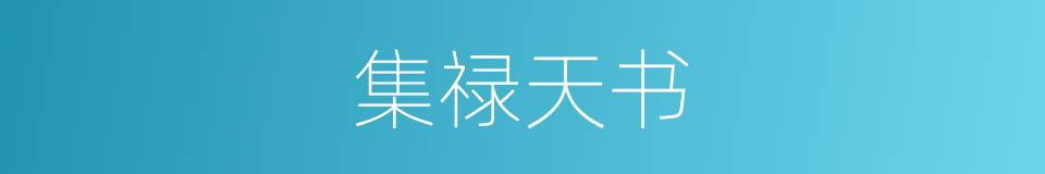 集禄天书的同义词
