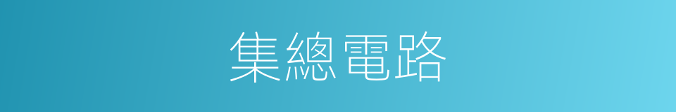 集總電路的同義詞