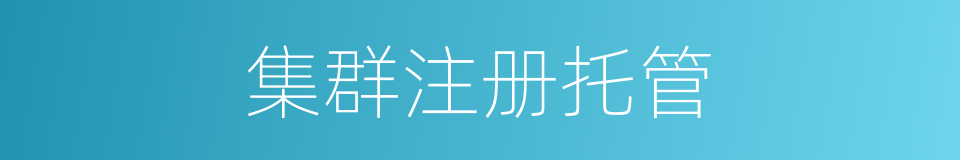 集群注册托管的同义词