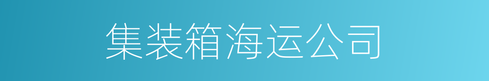 集装箱海运公司的同义词