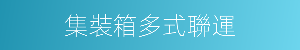 集裝箱多式聯運的同義詞