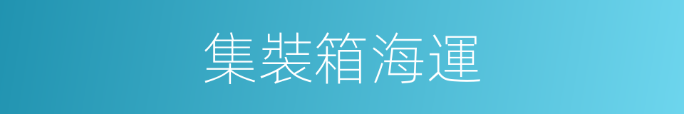 集裝箱海運的同義詞