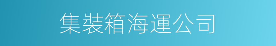 集裝箱海運公司的同義詞