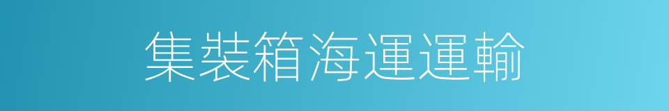 集裝箱海運運輸的同義詞