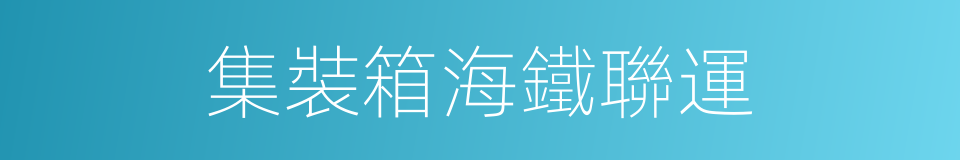 集裝箱海鐵聯運的同義詞