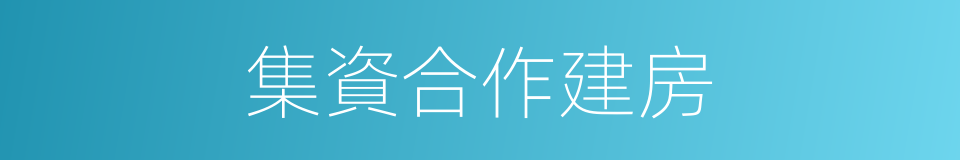 集資合作建房的同義詞