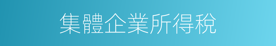 集體企業所得稅的同義詞