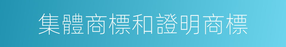 集體商標和證明商標的同義詞