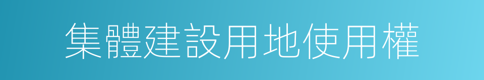 集體建設用地使用權的同義詞