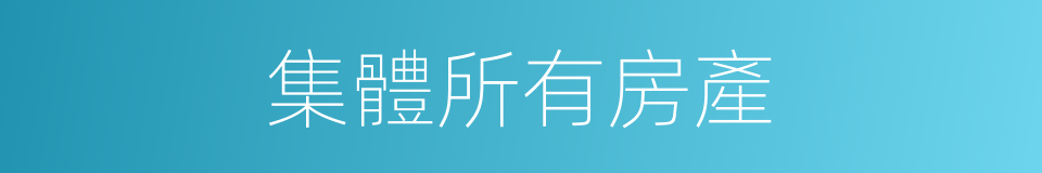 集體所有房產的同義詞