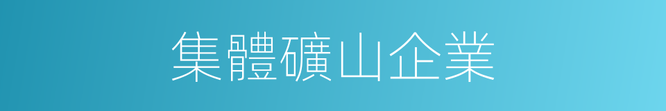 集體礦山企業的同義詞