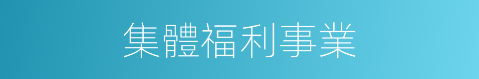 集體福利事業的同義詞