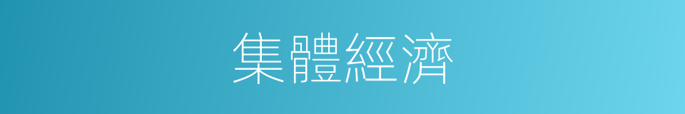 集體經濟的意思