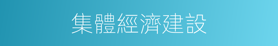 集體經濟建設的同義詞